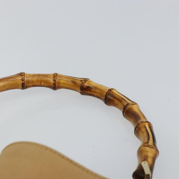 GUCCI Bamboo Web Sherry Line Bag Canvas 2way Beige 001 4058 1705 Auth 142842 - Picture 14 of 16